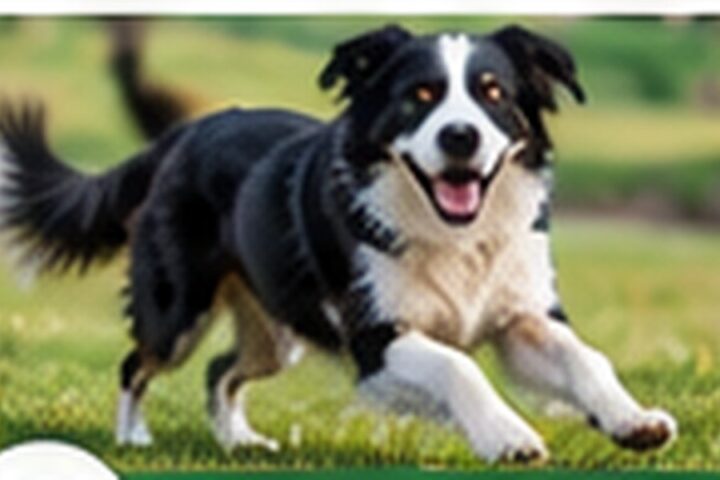 Border collie running happily outdoors